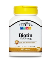 Вітаміни 21st Century Biotin Біотин 120 таблеток 10 000мкг (10мг)
