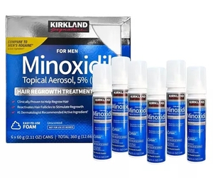 Kirkland Signature Hair Regrowth Treatment Minoxidil Foam for Men 6 cans